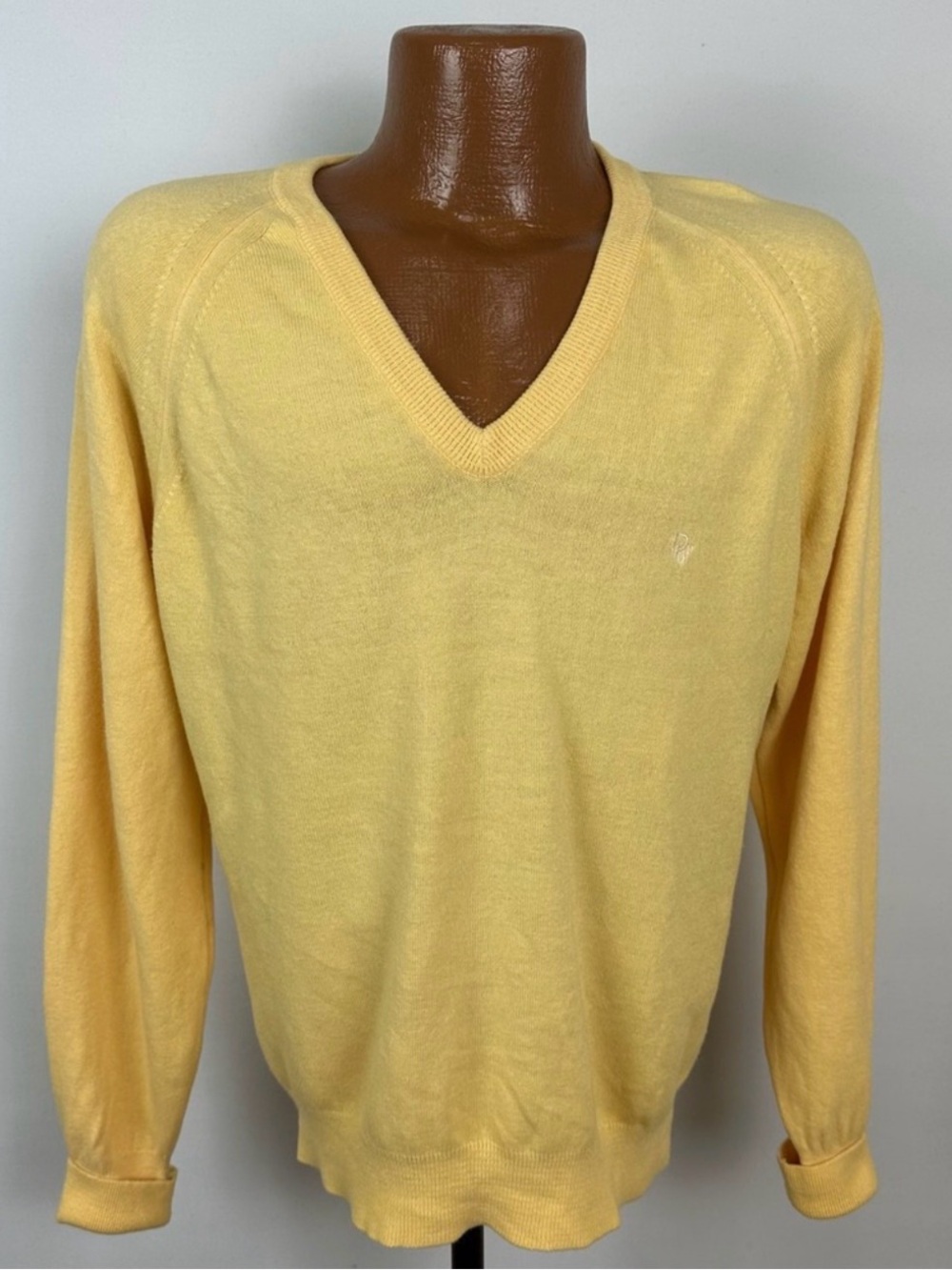 Dior Men's V-Neck Sweater in Pale Yellow
